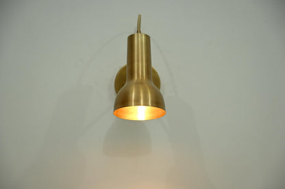 Modern Brass Gooseneck Wall Sconce – Adjustable Mid Century Reading Lamp - optimized image