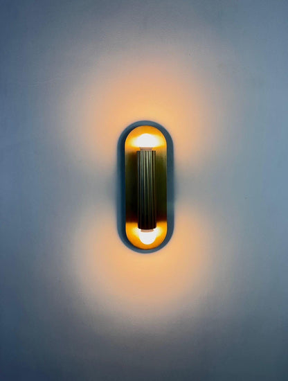 Modern Fluted Brass Wall Sconce | Mid Century Handmade Lamp | Luxury Vanity Light - optimized image