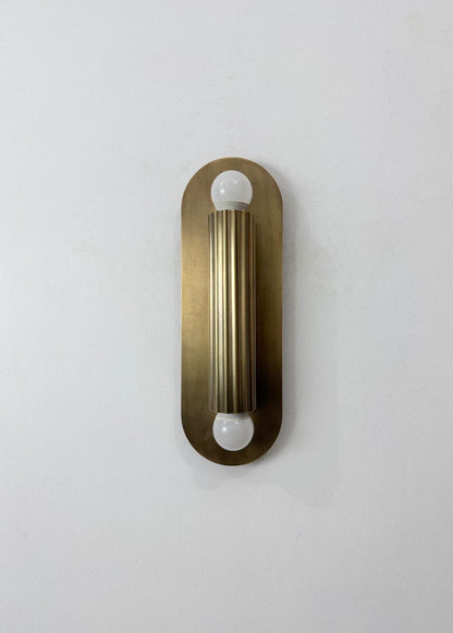 Modern Fluted Brass Wall Sconce | Mid Century Handmade Lamp | Luxury Vanity Light - optimized image