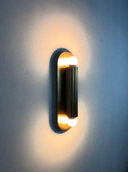 Modern Fluted Brass Wall Sconce | Mid Century Handmade Lamp | Luxury Vanity Light - Frost Lights