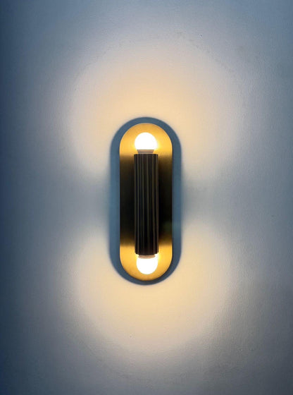 Modern Fluted Brass Wall Sconce | Mid Century Handmade Lamp | Luxury Vanity Light - optimized image