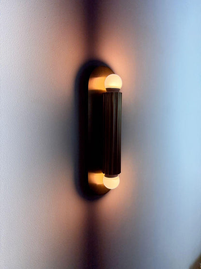 Modern Fluted Brass Wall Sconce | Mid Century Handmade Lamp | Luxury Vanity Light - optimized image