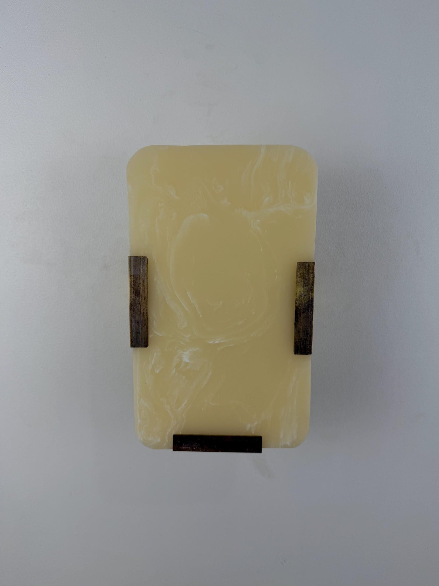 Natural Onyx Rectangular Wall Sconce - 10" x 6" - E12/E14 Compatible