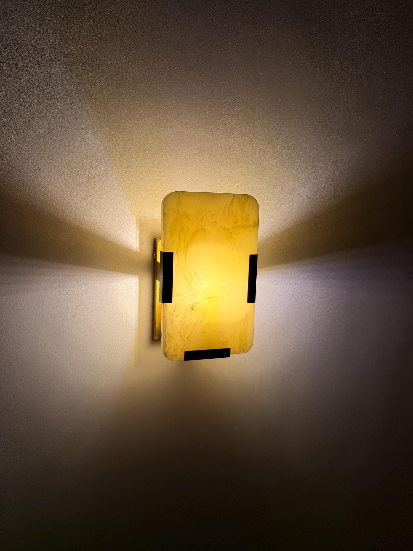 Natural Onyx Rectangular Wall Sconce - 10" x 6" - E12/E14 Compatible