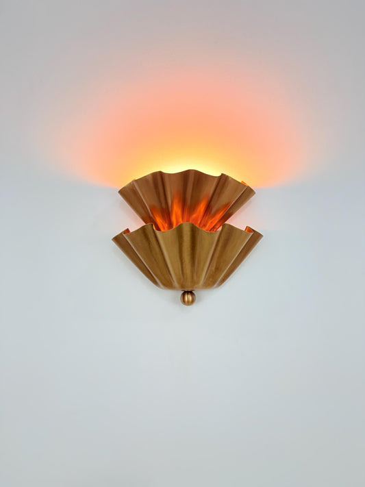 Handcrafted Scalloped Brass Wall Sconce | Frost Lights