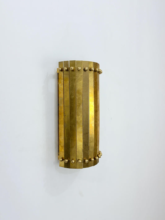 Riveted Brass Wall Sconce Handmade Modern Brass Light Fixture for Bedroom, Hallway, Bathroom & Entryway Decor - Frost Lights