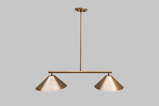 Italian Inspired Brass Chandelier – Dual Light Sputnik Statement Fixture - optimized image