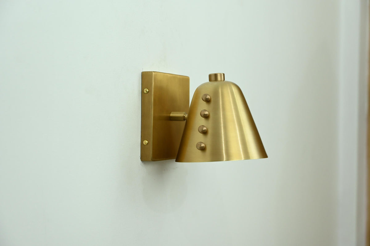 Mid-Century Brass Cone Wall Sconce Accent Lamp | Frost Lights