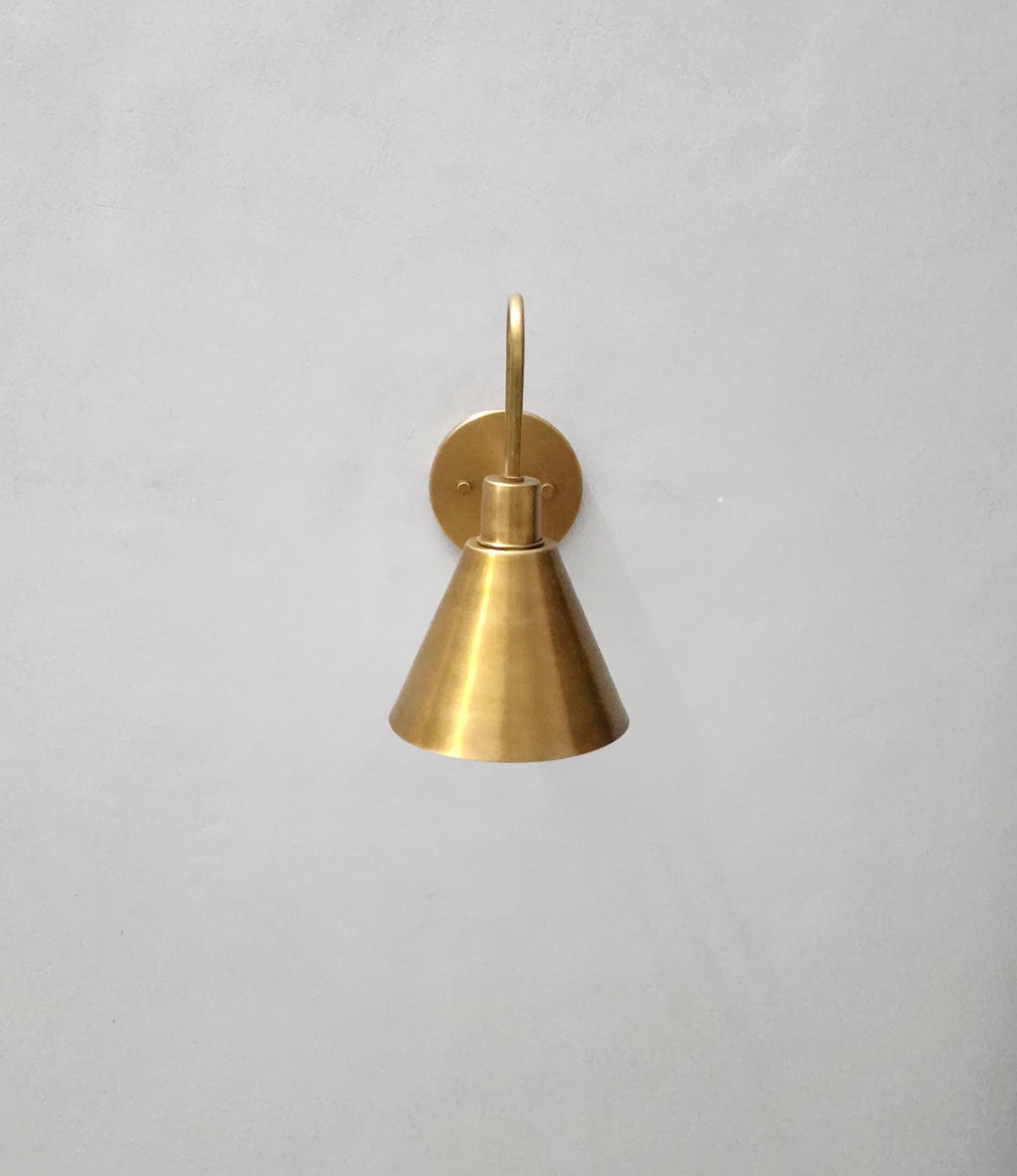 Mid-Century Brass Wall Sconce With Cone Shade | Frost Lights