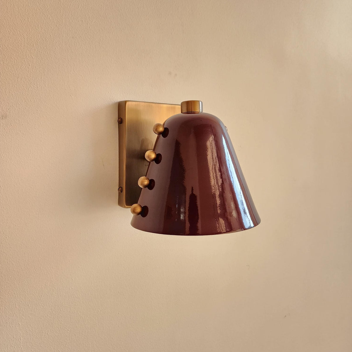 Mid Century Modern Brass Cone Wall Sconce Pair | Frost Lights