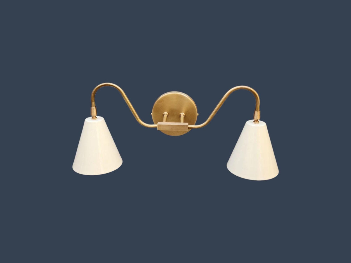Mid Century Modern Two Light Wall Lamp | Frost Lights