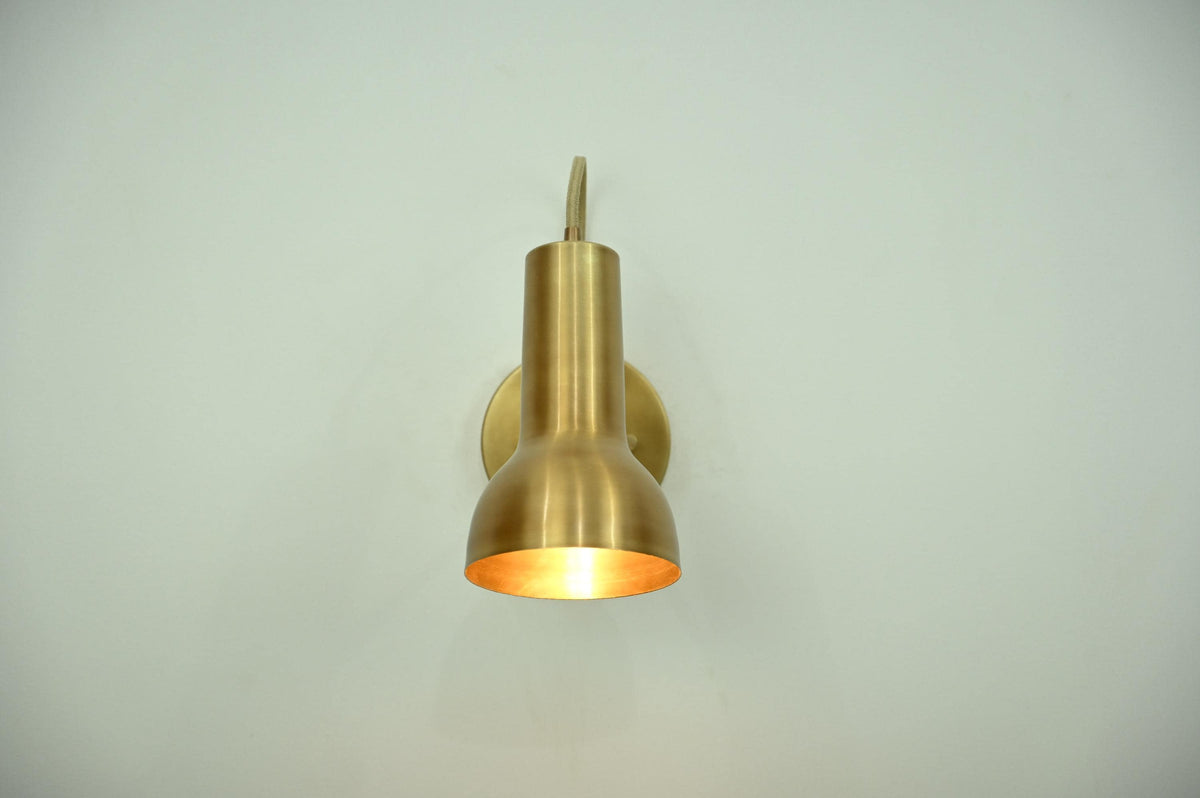 Modern Brass Gooseneck Wall Sconce – Adjustable Mid Century Reading Lamp - optimized image