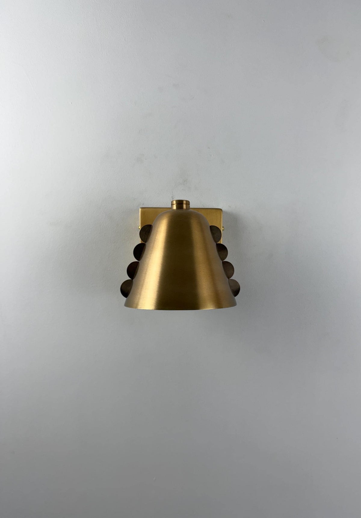 Modern Brass Wall Sconce With Rivet Accents | Frost Lights