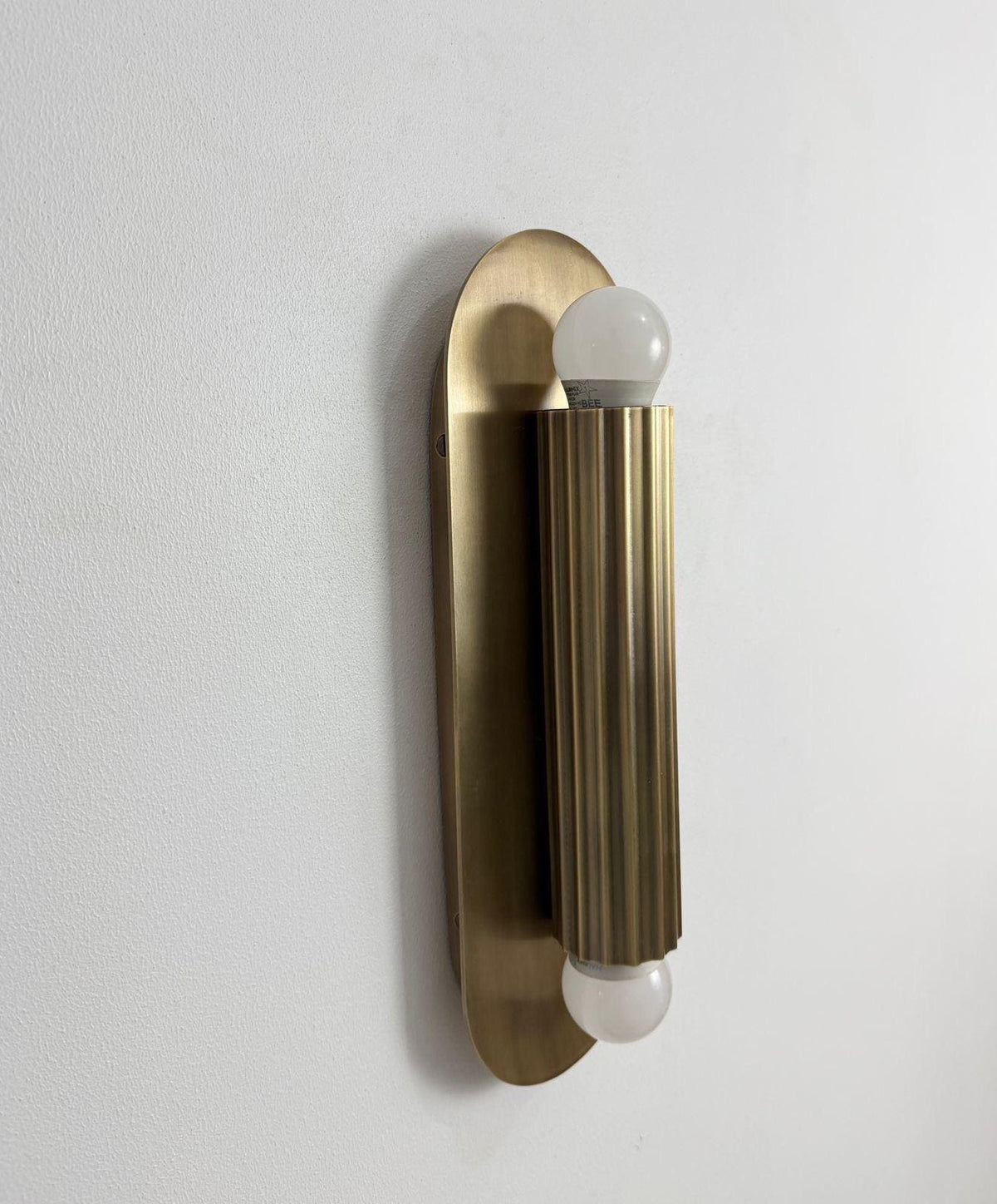 Modern Fluted Brass Wall Sconce | Mid Century Handmade Lamp | Luxury Vanity Light - optimized image