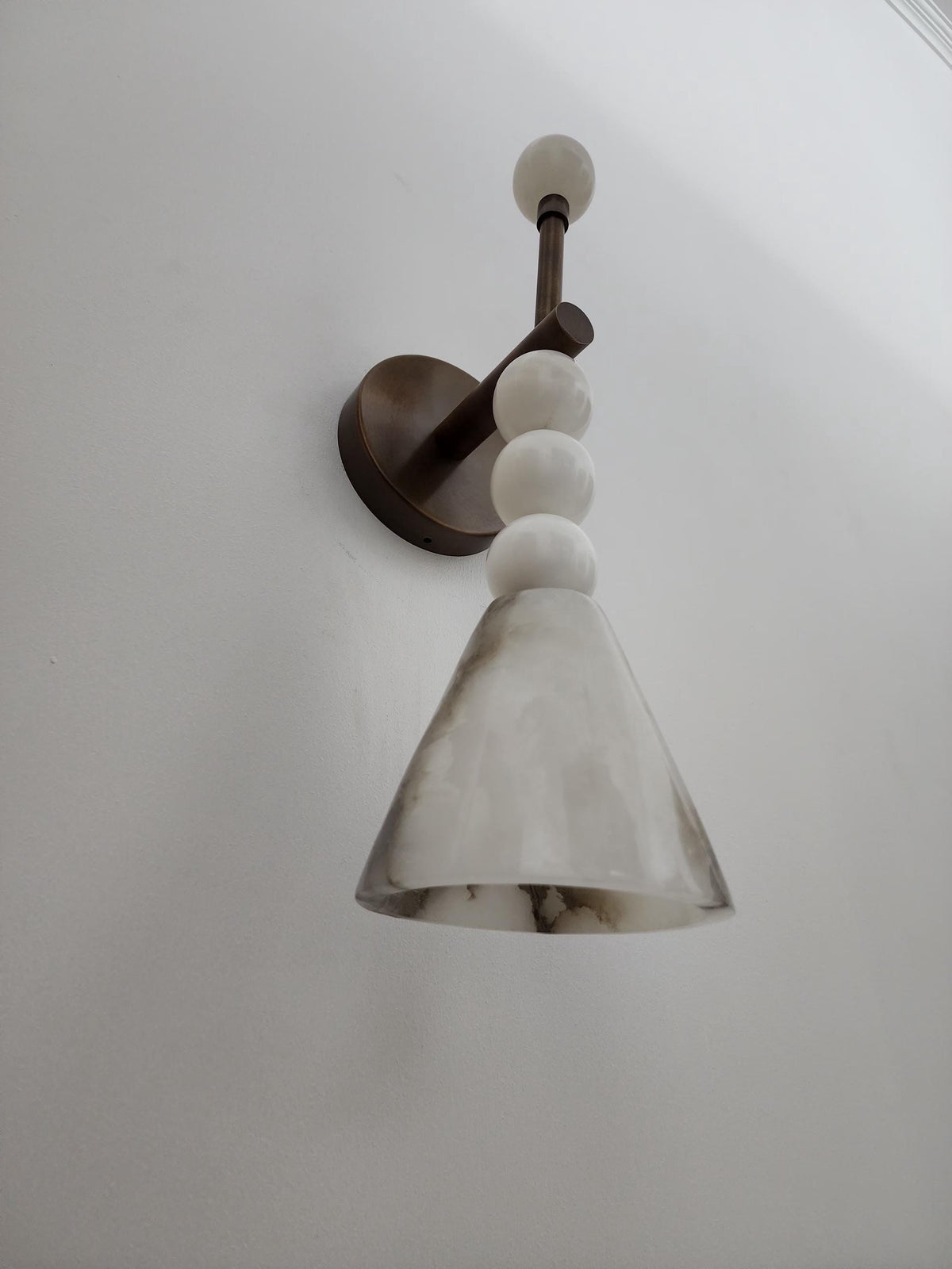 Natural Alabaster Marble Wall Lamp With Brass Fixture | Frost Lights