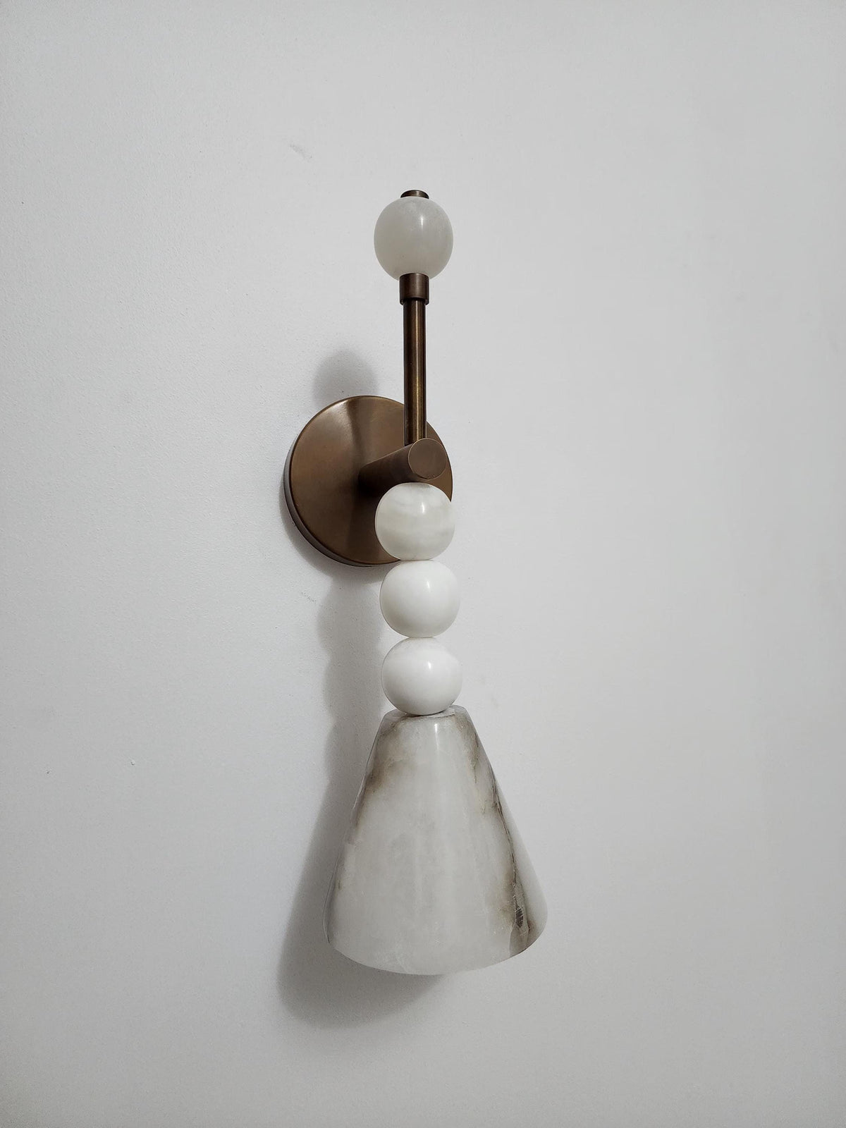 Natural Alabaster Marble Wall Lamp With Brass Fixture | Frost Lights