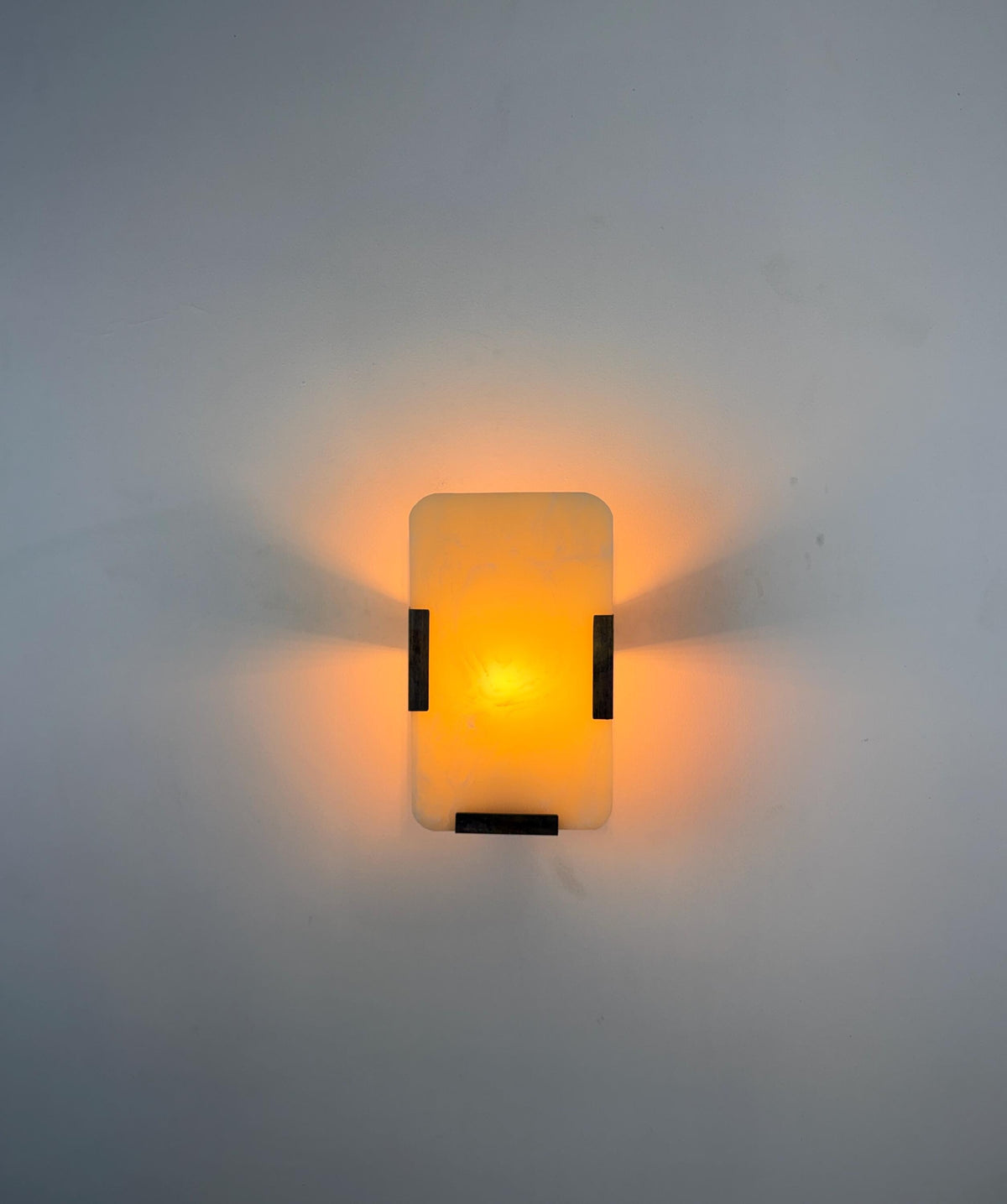 Natural Onyx Rectangular Wall Sconce - 10" x 6" - E12/E14 Compatible - optimized image