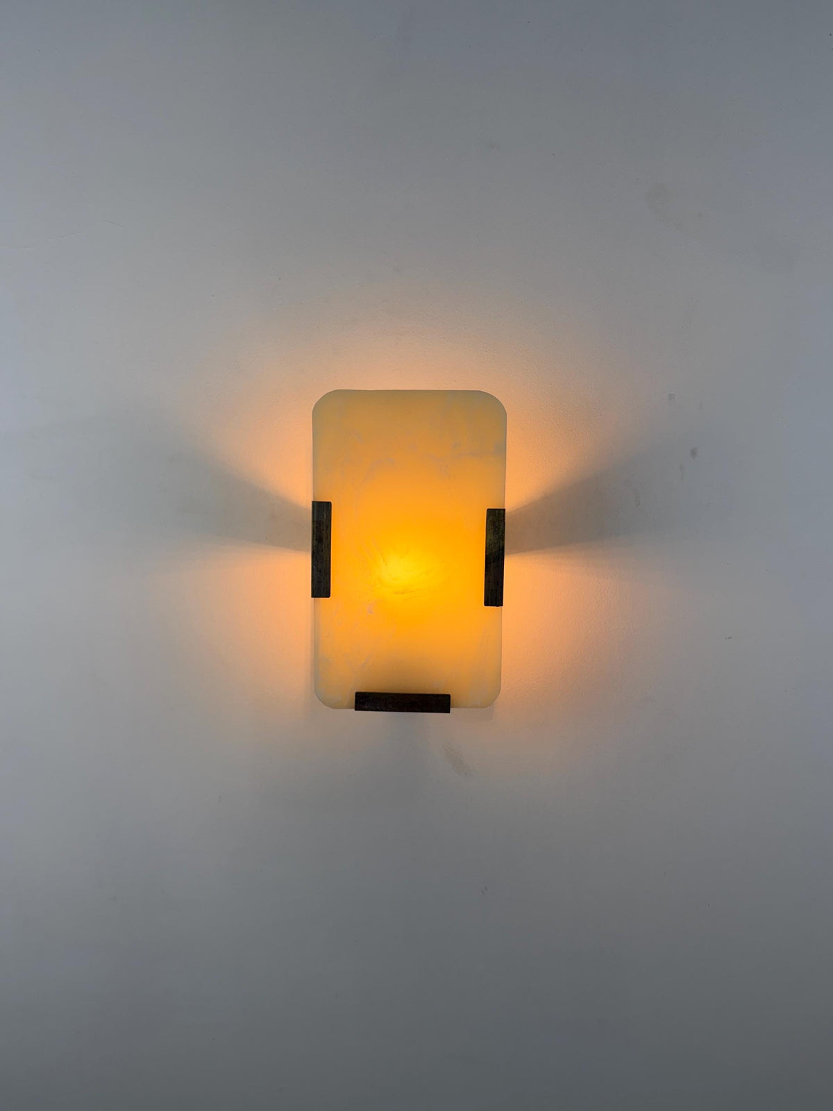 Natural Onyx Rectangular Wall Sconce - 10" x 6" - E12/E14 Compatible - optimized image