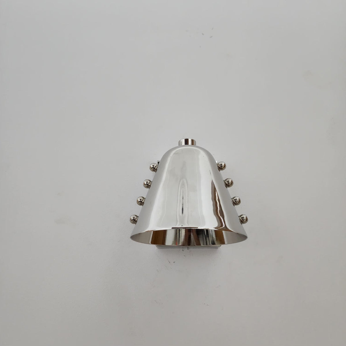 Polished Chrome Cone Wall Sconce – Mid-Century Rivet Design - optimized image