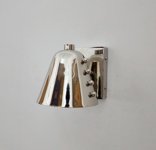 Polished Chrome Cone Wall Sconce With Rivet Design | Frost Lights