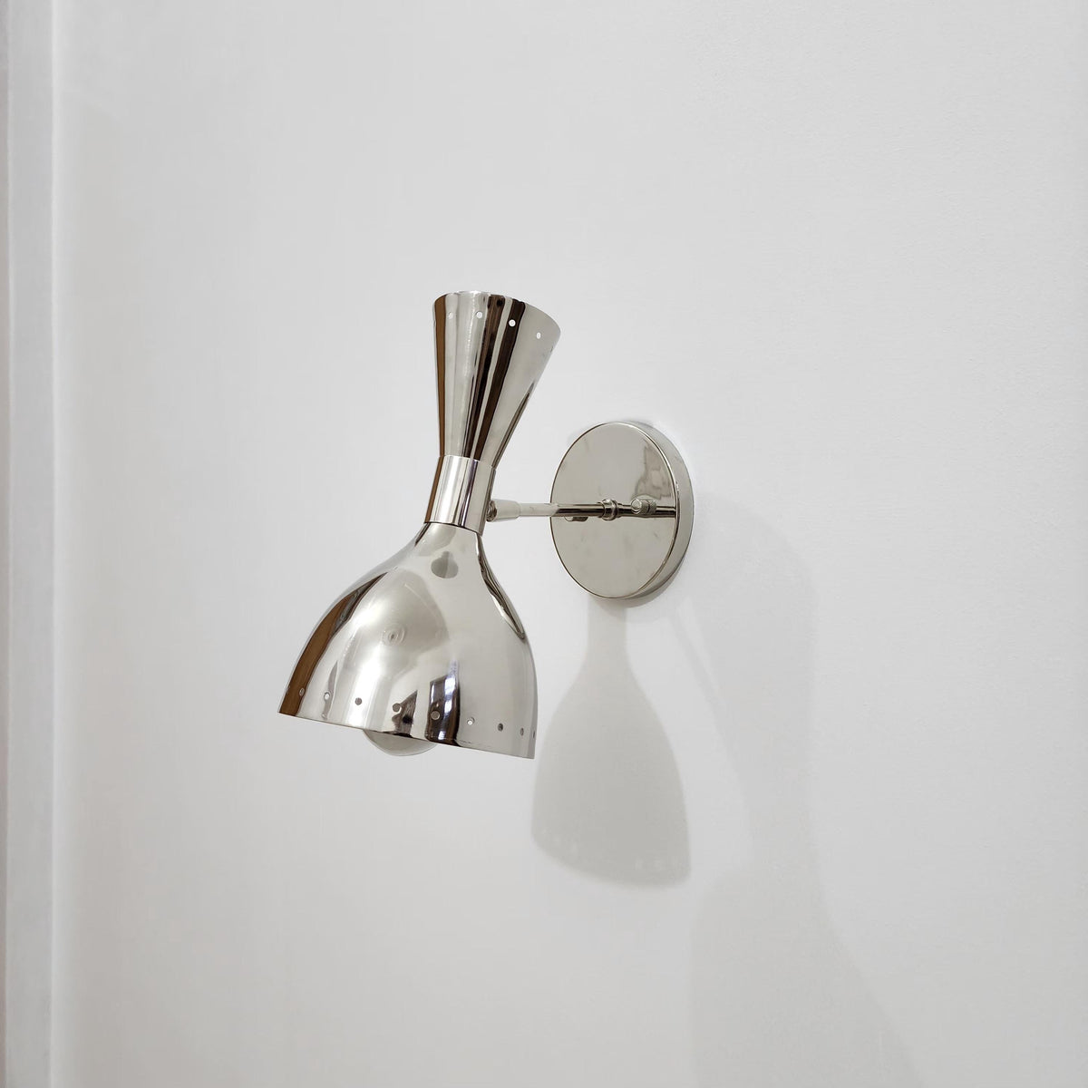 Polished Chrome Mid Century Wall Light | Frost Lights