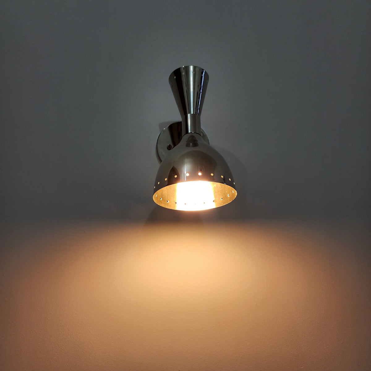 Polished Chrome Mid Century Wall Light | Frost Lights