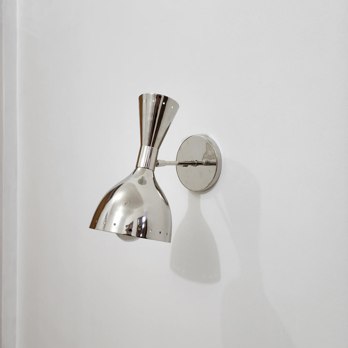 Polished Chrome Mid Century Wall Light | Frost Lights