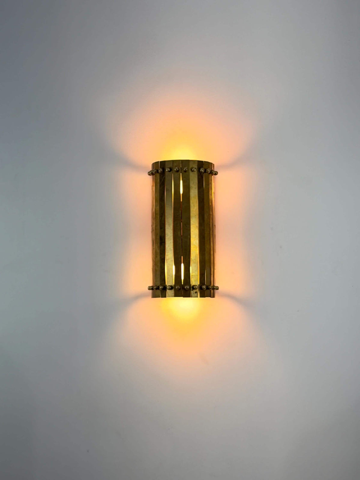 Riveted Brass Wall Sconce Handmade Modern Brass Light Fixture for Bedroom, Hallway, Bathroom & Entryway Decor - Frost Lights