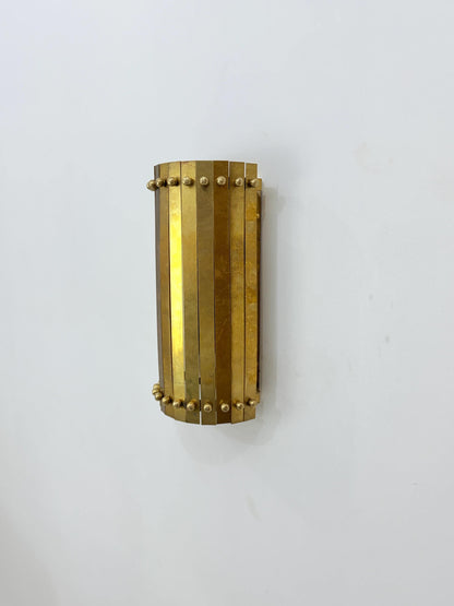 Riveted Brass Wall Sconce Handmade Modern Brass Light Fixture for Bedroom, Hallway, Bathroom & Entryway Decor - optimized image