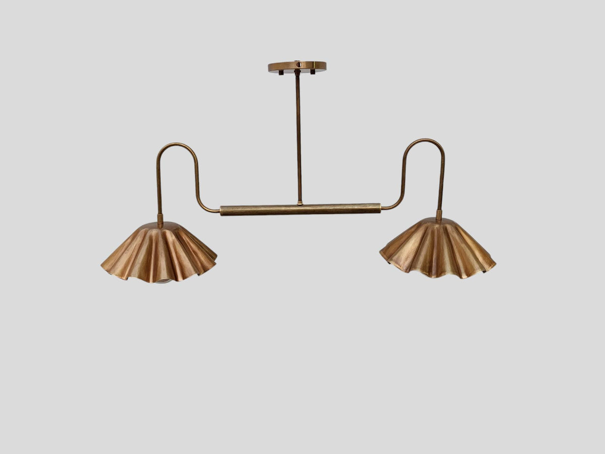 Solid Brass Spiral Chandelier Ceiling Fixture | Frost Lights