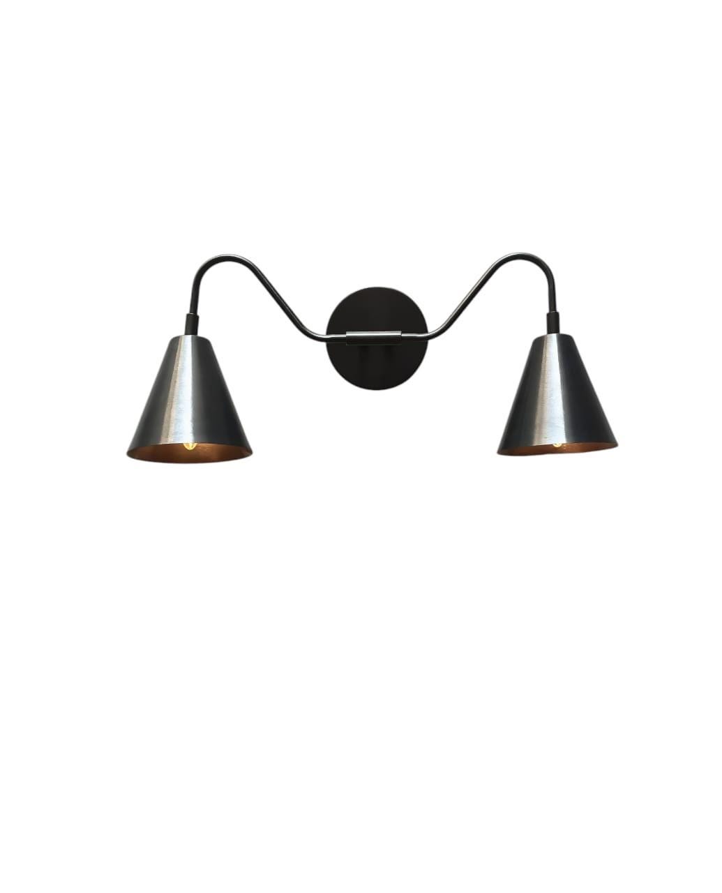 Two Light Brass Wall Sconce for Bathroom Vanity | Frost Lights