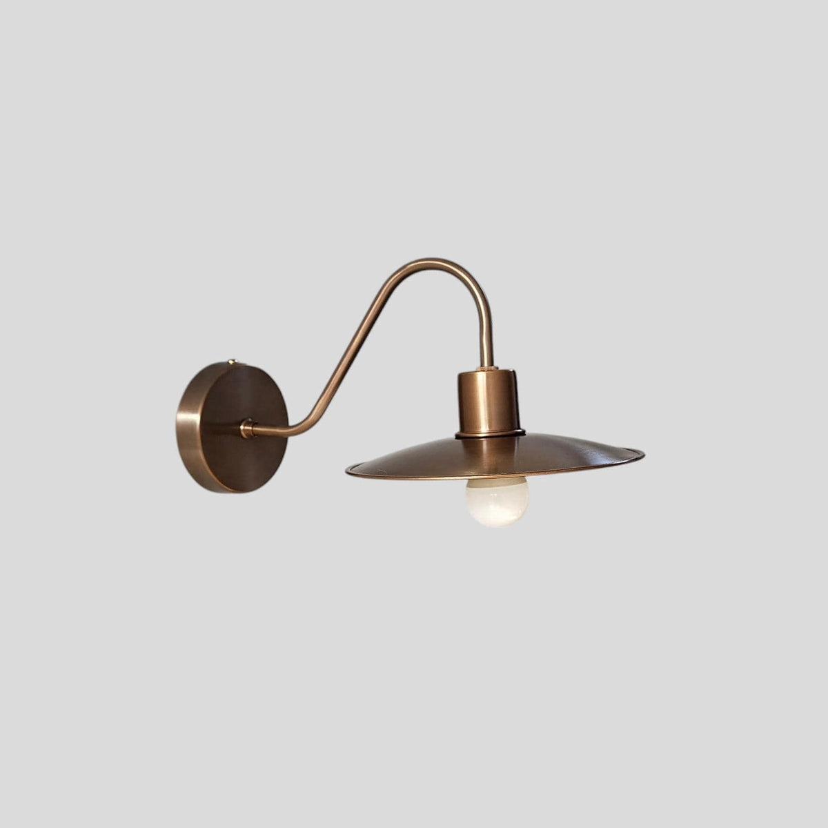 Vintage Brass Swan Neck Wall Sconce | Handmade Barn Light