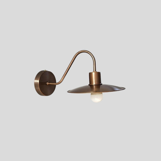 Vintage Brass Swan Neck Wall Sconce | Handmade Barn Light