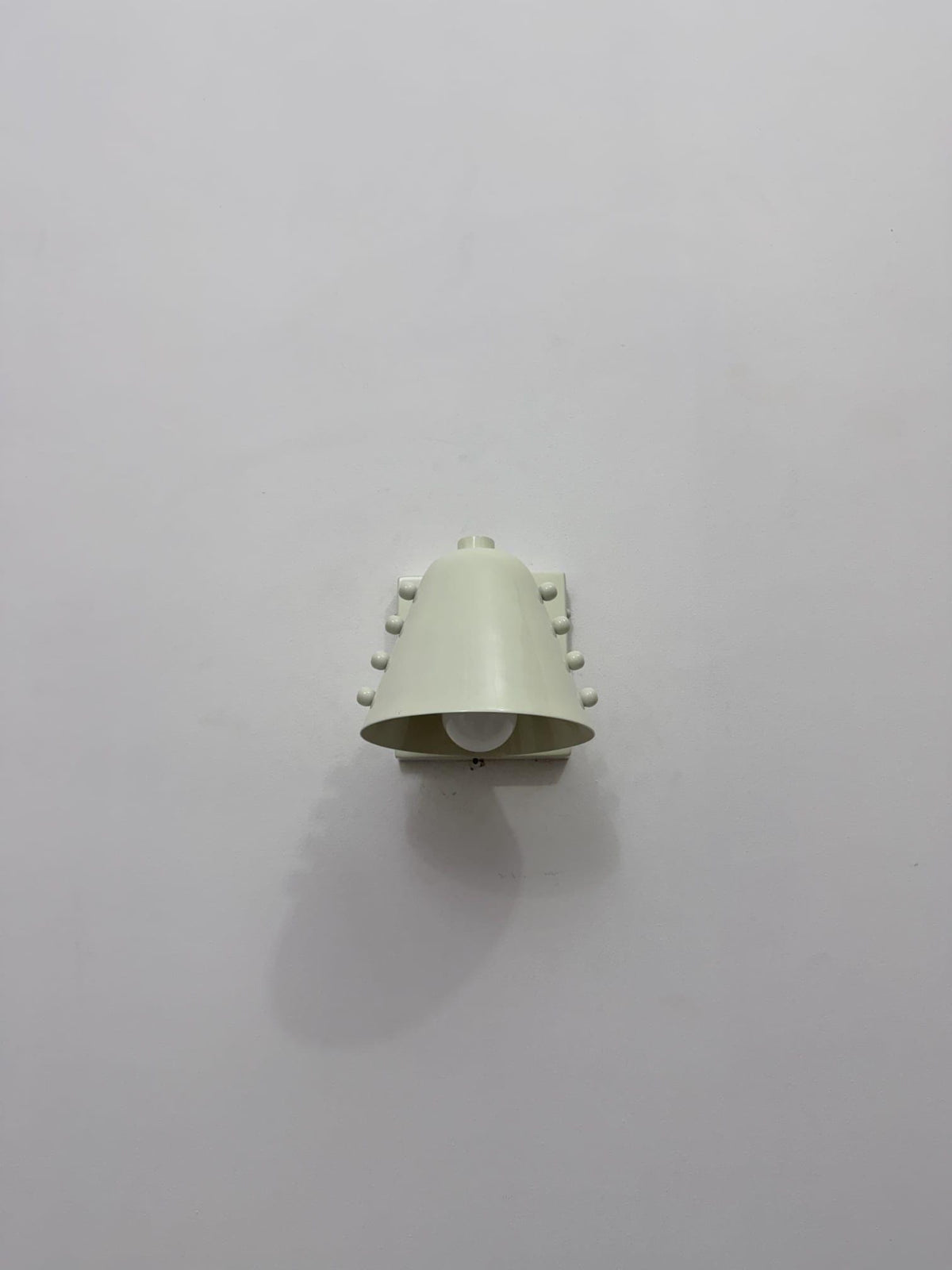 White Cone Brass Wall Sconce | Handcrafted Mid-Century Modern Rivet Wall Lamp